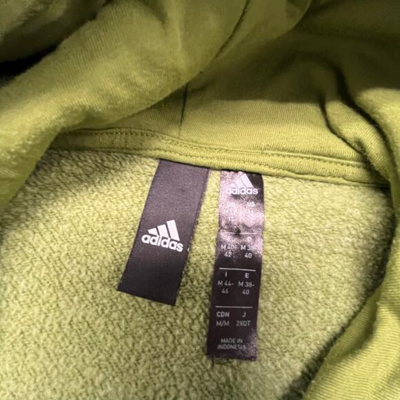 Adidas Green White Womens M Cutout Sides 3 Striped Fleece Oversized Hoodie 2019 - Picture 12 of 12
